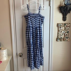 Aerie Blue and White Gingham Sundress